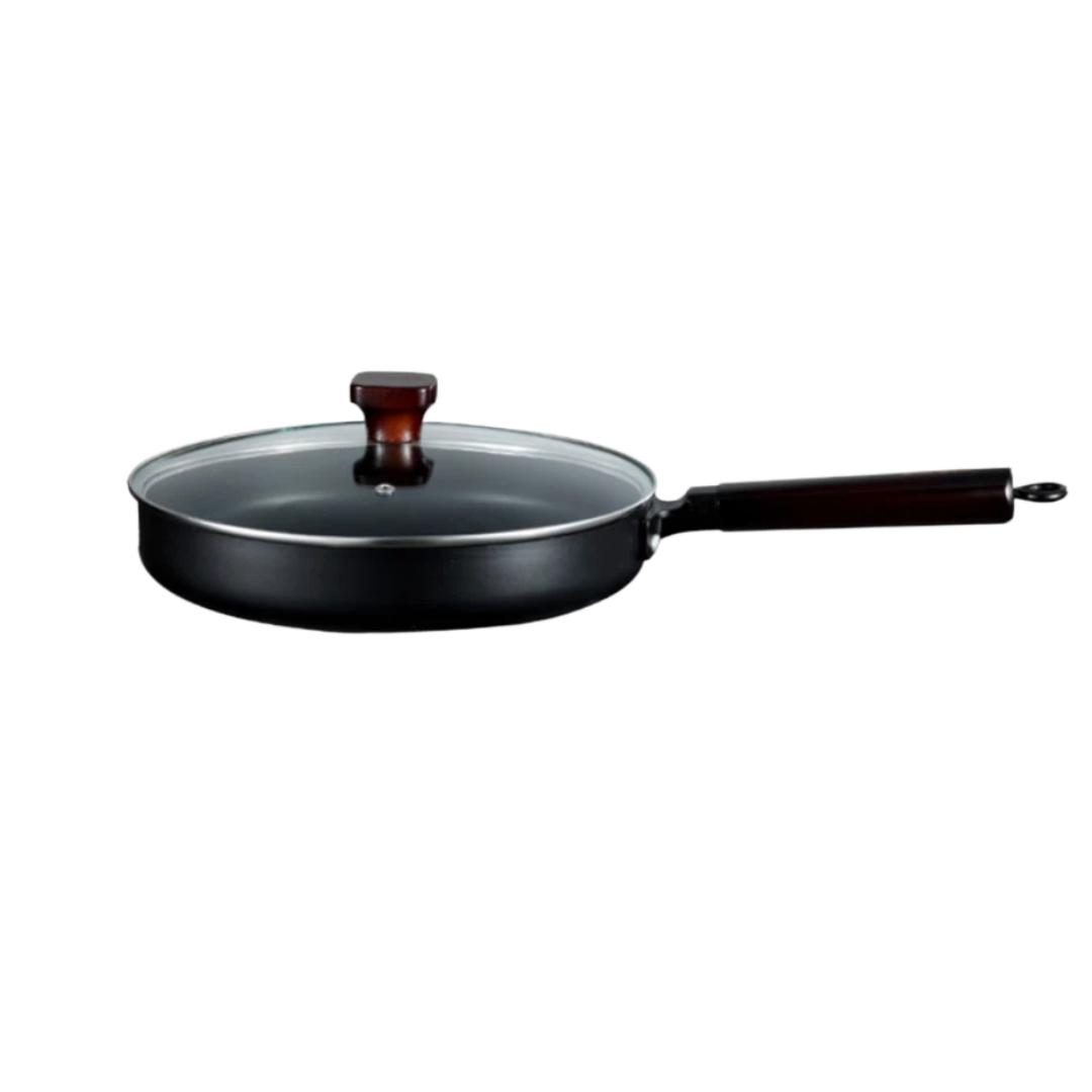 Carote Black Non-Stick Frying Pan, Steak Griddle, Household Egg Pan, Iron Wok, Compatible With Induction And Gas Stoves, No Lid, 24Cm