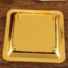 European Fruit Plate, Home Square Shaped Plate, Golden Niche Retro Snack Plate, Pastry Tray Creative Home Living Room Decoration