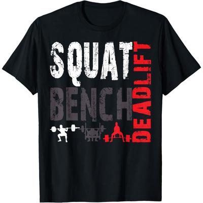 Powerlifting Sentadilla Banca Peso Muerto Levantamiento de Pesas Camiseta Hombre Algodón Humor Streetwear Camiseta Manga Corta Unisex Ropa Holgada
