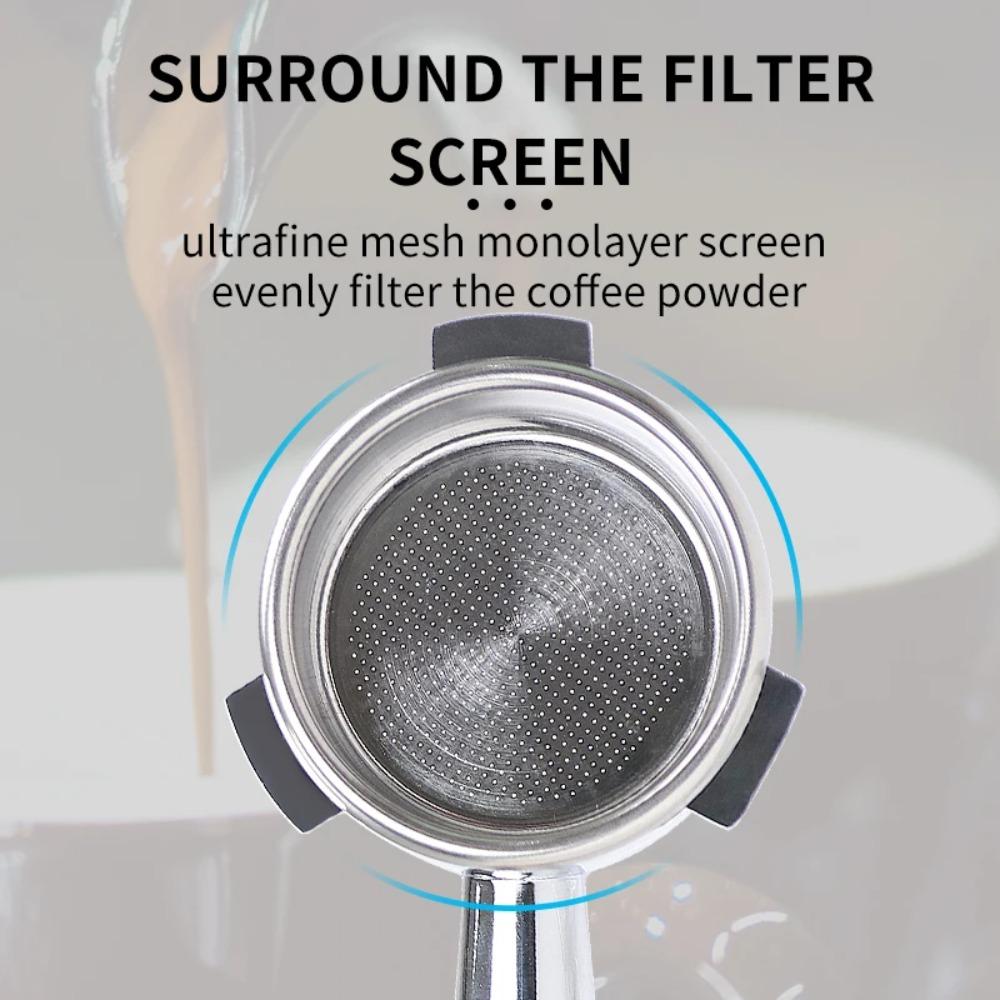 51mm Stainless Steel Bottomless Portafilter, Wooden - Handled, For De'Longhi 311GR-310GR/EC0310 Espresso Brewing Accessory