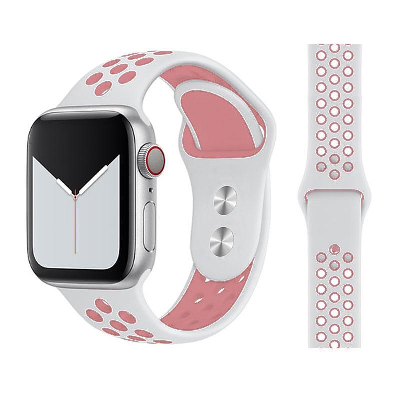 Neues atmungsaktives Silikon-Sportarmband für Apple Watch 5, 4, 3, 2, 1, 42 mm, 38 mm, Gummiarmband, Armbänder für Iwatch 5, 4, 3, 40 mm, 44 mm