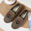 A piece of piled and thickened beanie shoes, women's lazy home shoes with one foot, warm flat-bottomed fluffy cotton shoes
