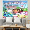 Custom Name Gabby’s Dollhouse Print Tapestry, Backdrop, Easy Setup, Ideal for Bedroom, Office & Living Room, with Aesthetic Wall Hanging Decor.