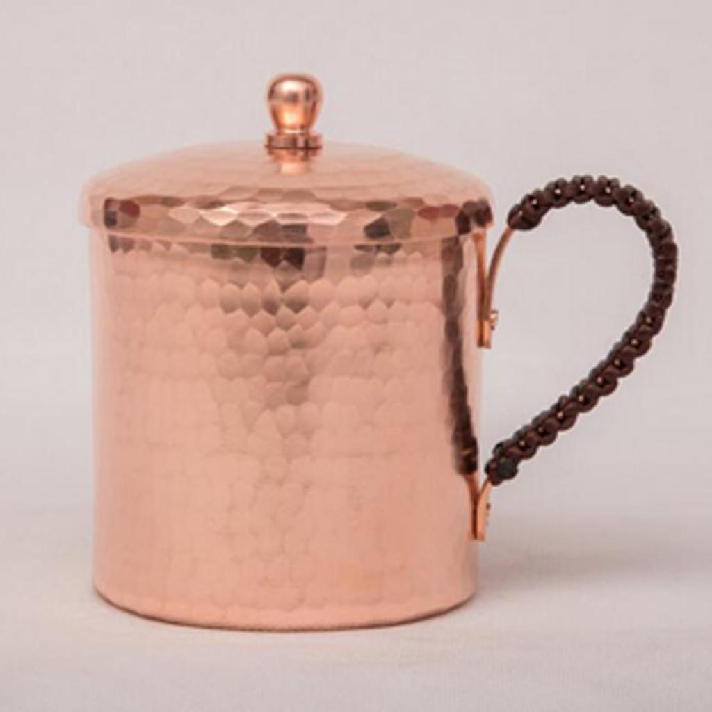 Copper -hammered glass cup, 350ml, 550ml, for coffee and tea