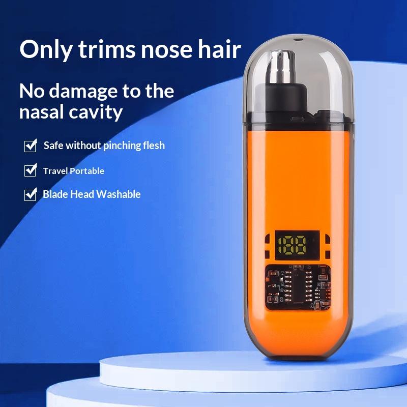 Usb Rechargeable Nose And Ear Hair Trimmer For Men, Mini Portable Electric Clipper, Quick Charging, Low Noise, Compact, Washable