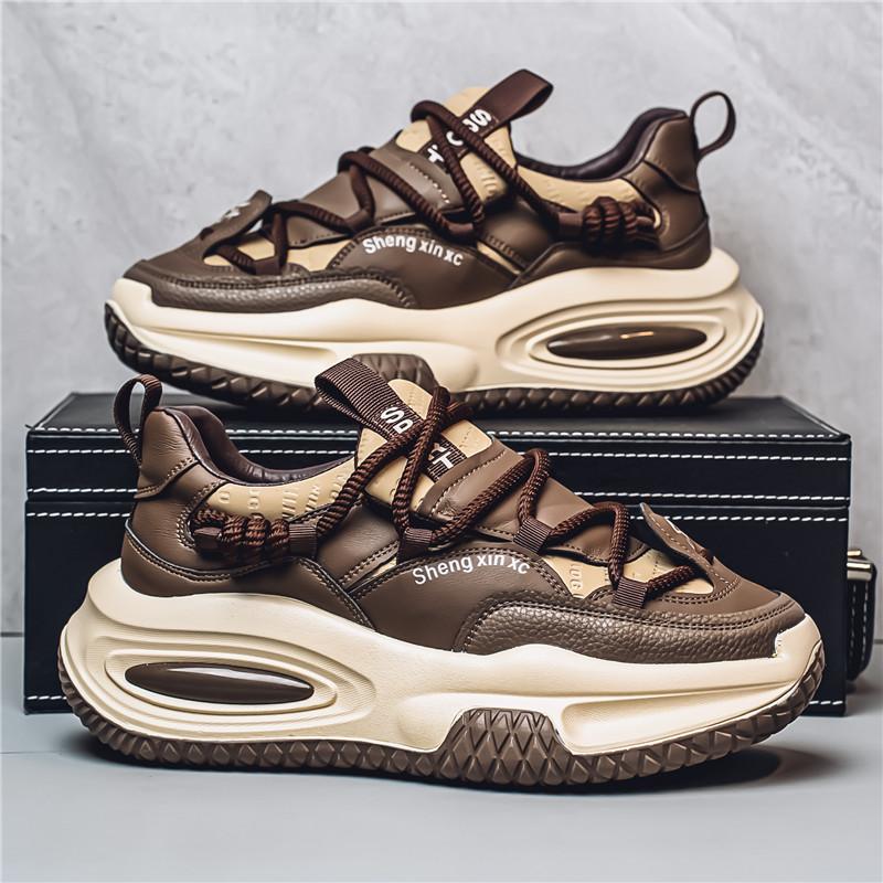 Personality Lace-up Chunky Sneakers Man Street Style Trend Men's Sneakers Low Cut Designer Platform Shoes For Man Casual Shoes