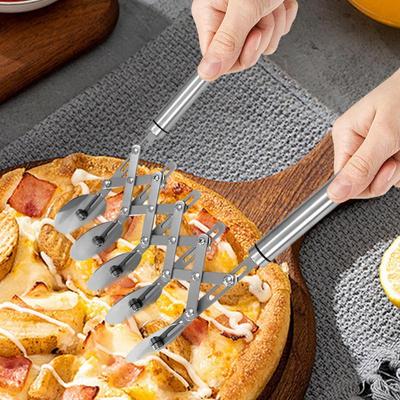 Nóż do ciasta z 3/5 kółkami, Dzielnik do ciasta, Elastyczne kółko, Obierak do pizzy i ciasta, Regulowany, Stal nierdzewna, Narzędzie do blachy do pieczenia