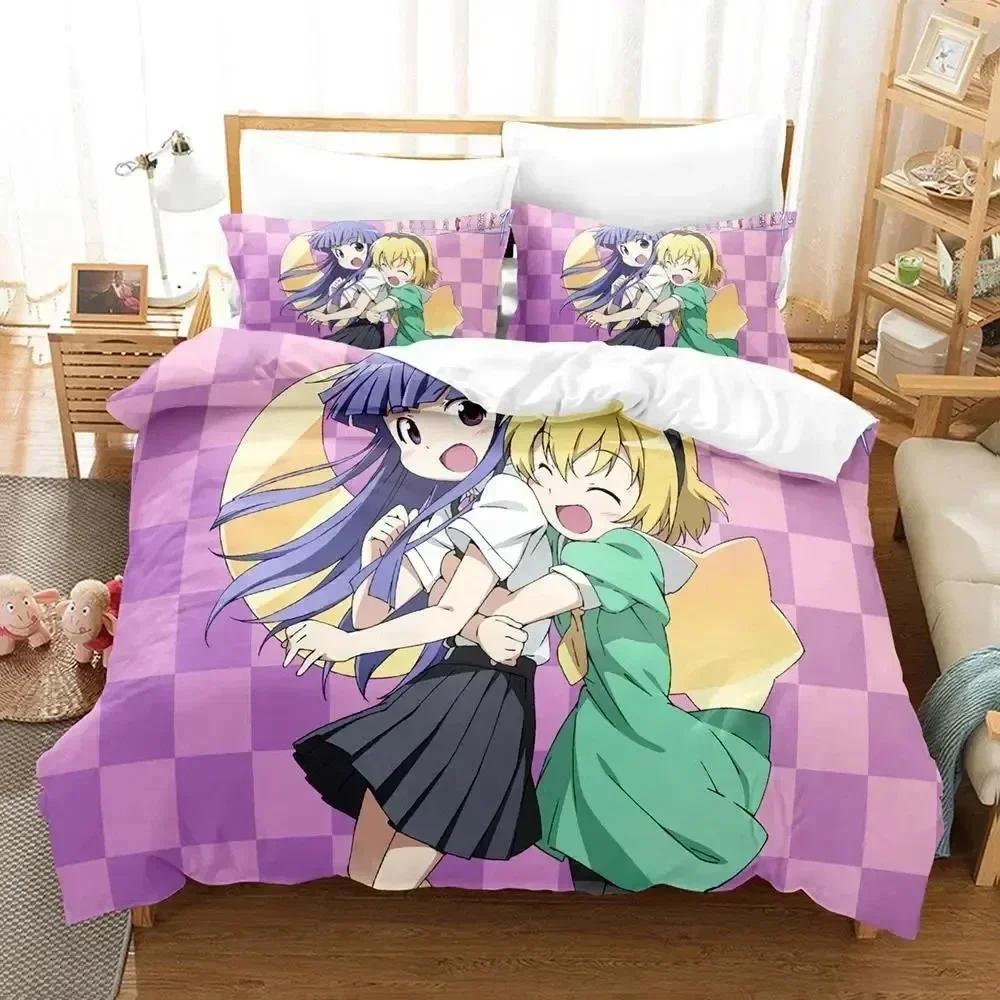 Comforter 3D Anime Higurashi When They Cry Bedding Set Printed Bed Set With Soft Queen King Size Bedclothes Home