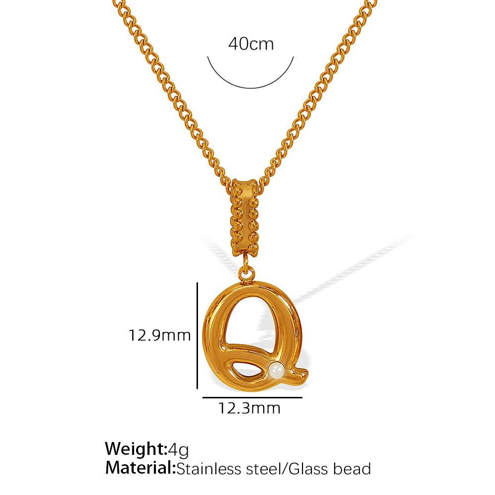 18k Gold-Plated Titanium Steel Bubble Letters Necklace for Women