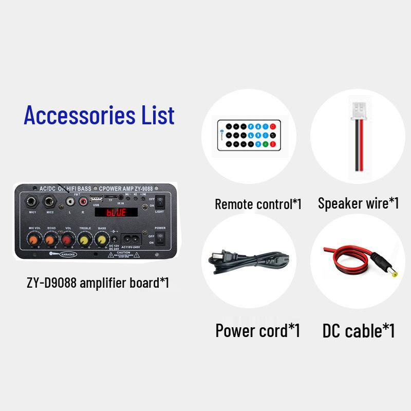 Bluetooth Display Subwoofer Amplifier Board for Home, KTV, Outdoor, and Car Audio