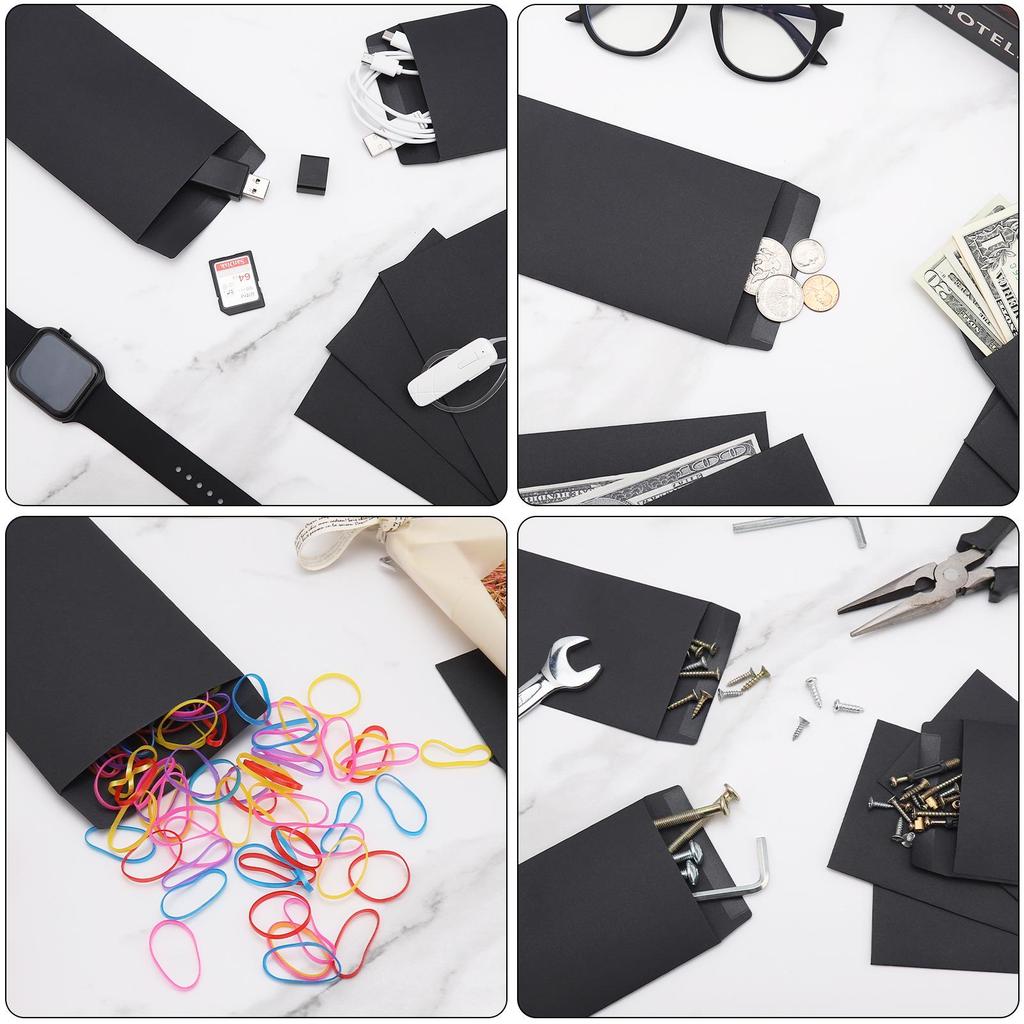 Black Paper Envelope for Memory Card and Stationery Storage