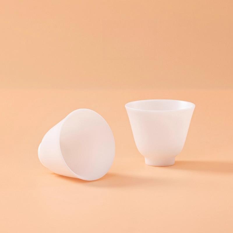 Suet Jade Porcelain Yurun Beads Round Tea Cup Teacup Kung Fu Tea Set Household Chinese High-end Two Packs