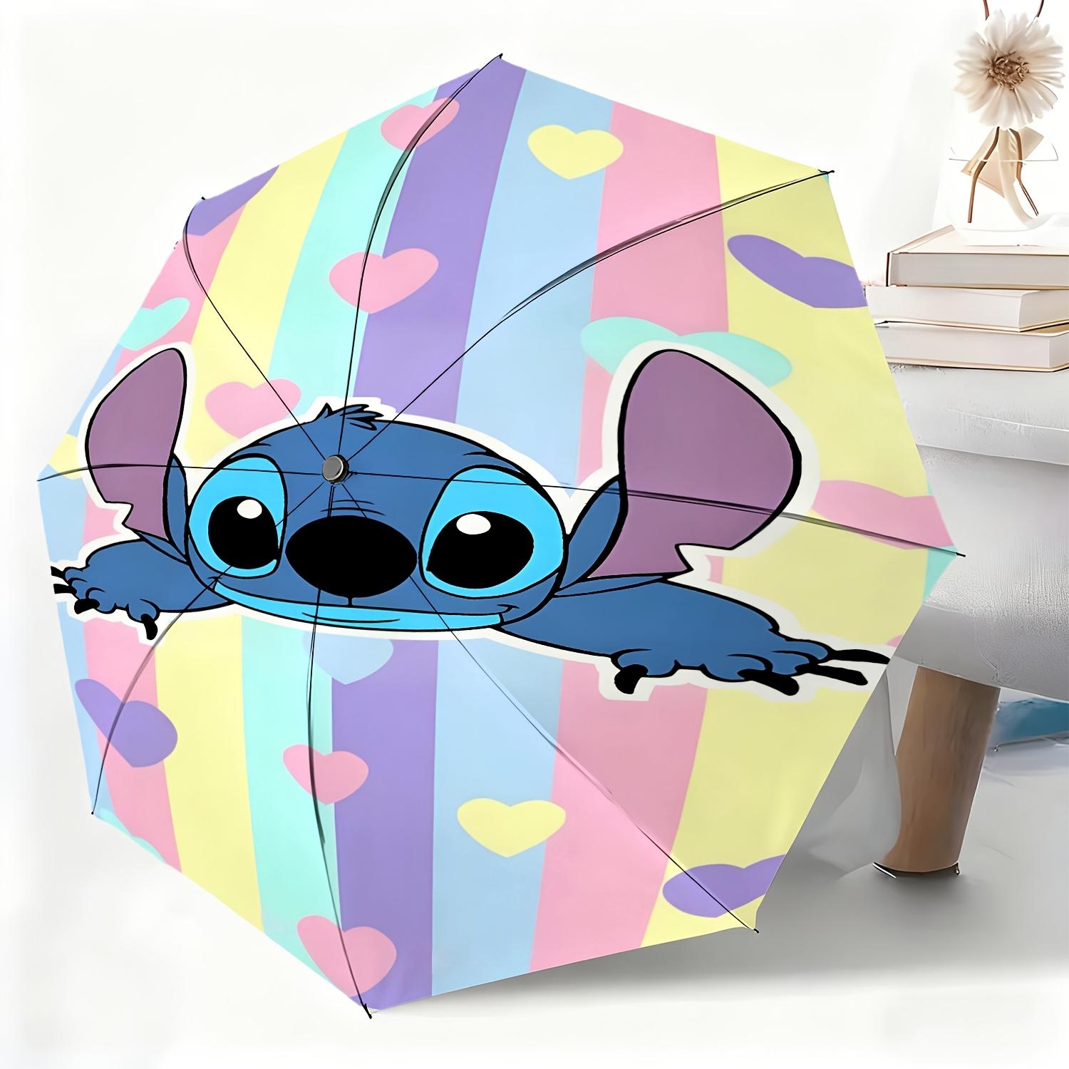 

1pc Umbrella Featuring a Cute Stitch Design, a Fully Automatic Umbrella Suitable for All Occasions, a Portable Folding Rain Um (as the picture,Iron&8K)