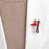 Blucome Red Enamel Social Dancing Women Men Brooch Gold-color Pins For Shoulder Scarf Suit Clips Clothes Decoration Jewelry Clip