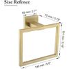 TQKAG Brushed Gold Towel Ring Bathroom Hand Towel Holder Stainless Steel Square Towel Bar Hangers Wall Mounted