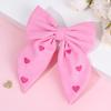 Heart-Shaped Embroidery Bow Hair Clip For Girls Elegant Minimalist Solid Bownot Hairpins Ponytail Barrette Headwear Accessories