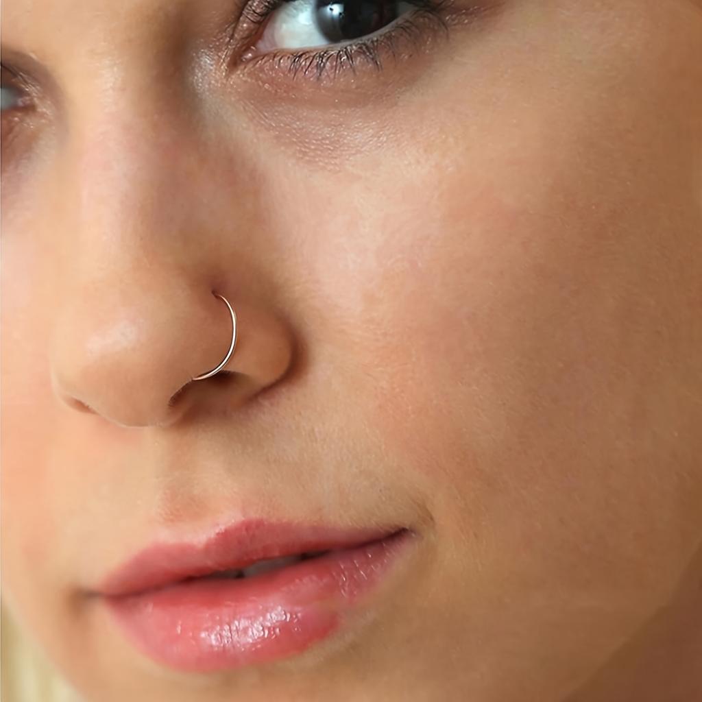 3 szt. 20G/16G 6/8/10mm Kółka do nosa Zestaw Mała Cienka Biżuteria do piercingu Elegancka Minimalistyczna Do przegrody nosowej Kolor Złoty Srebrny Różowe złoto