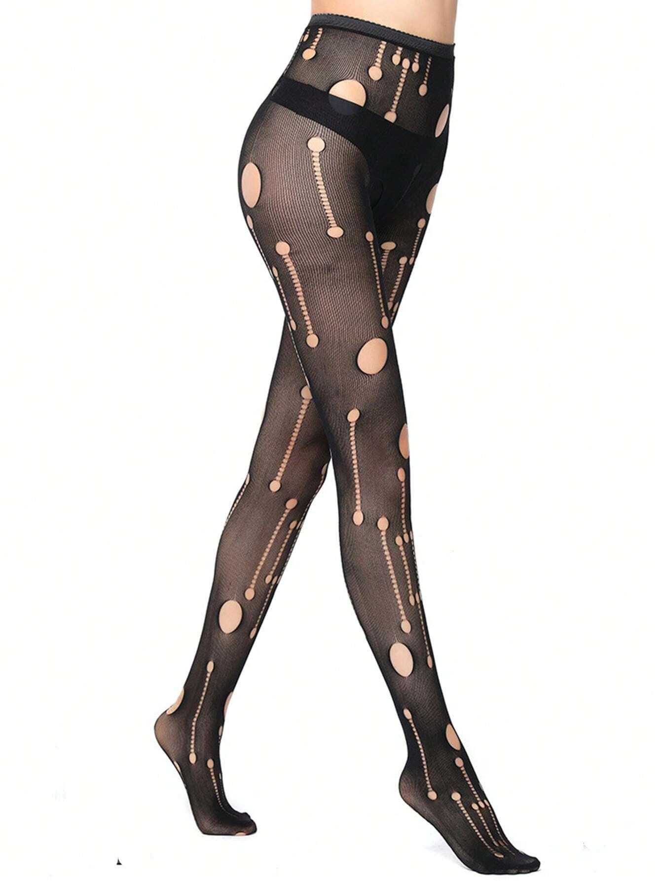 

Black Sexy Girls Fishnet Stockings Lace Stockings Jacquard Lace Hollow Gothic Punk Lolita Pantyhose Elasticity Stockings One Size