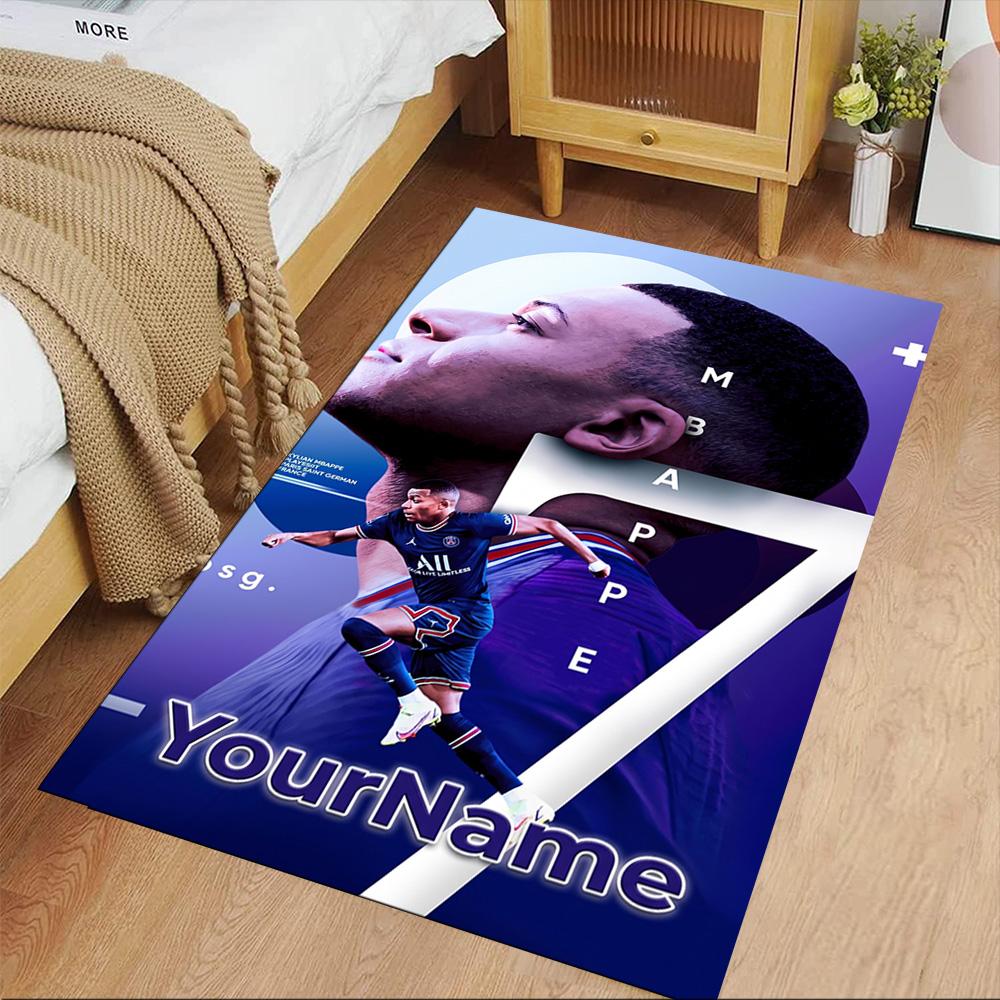 Mbappe Customize Text Area Rug Perfect for Bedrooms Foyer Outdoor Decorate Room Anti-slip Rug Office Home Decor Spiritual Gift