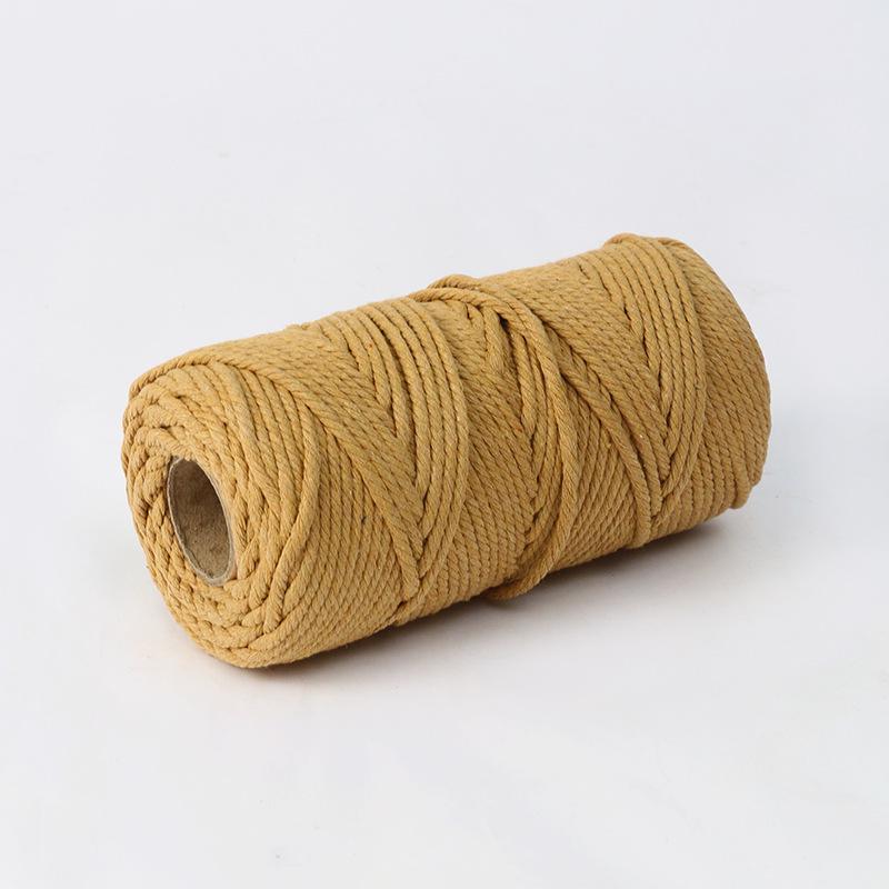 4mm Multi-Strand Macaron Colored Cotton Rope for DIY Tapestry & Decorative Weaving.