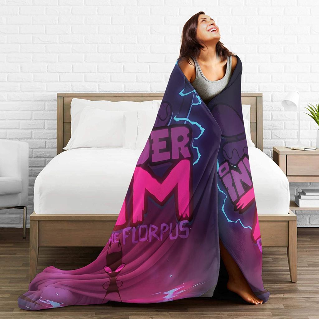Invader Zim Movie Blanket Soft Warm Street Trend Plush Throw Blanket For Couch Chair Sofa Bed Travel Flannel Bedspread Bed Cover
