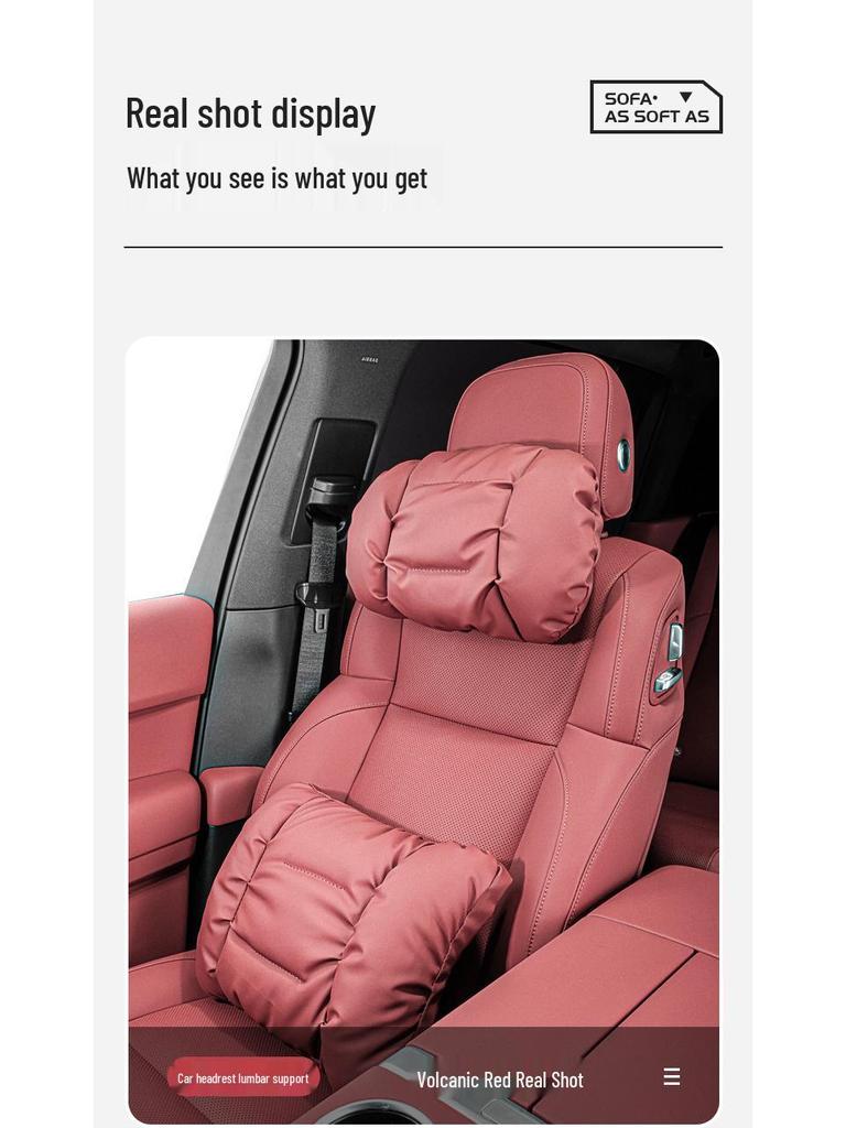 Lynk & Co Car Headrest & Lumbar Support Pillow for Neck Protection