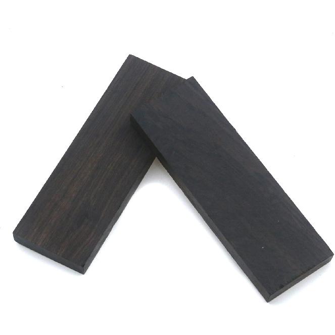 Coshar 2 Pieces Black Ebony Wood Timber Black Ebony Blank Lumber Handle Plate Material for DIY Music Instrument Tools