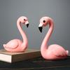 Nordic Pink Flamingo Heart Resin Ornament for Living Room or Bedroom Decor