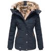 Winter Women Fashion Hooded Coat Faux Fur Warm Cotton Coats Casual Outerwear Fur Collar Jackets