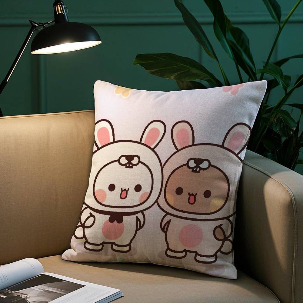 Kawaii Cartoon Bubu Dudu Pillow Case Plush Fabric Soft Pillowcase Double Sided Print Sofa Cushion Cover Throw