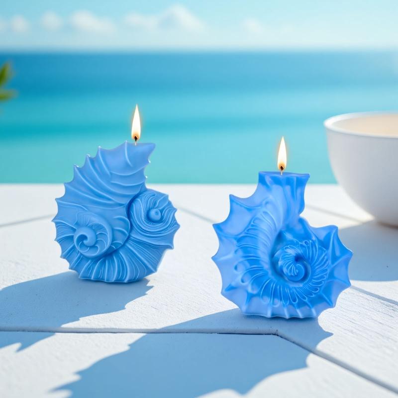 Silicone Molds Ocean Styles Candle Molds Handmade Epoxy Resin Molds 3D Conch Castings Molds Plasters Molds