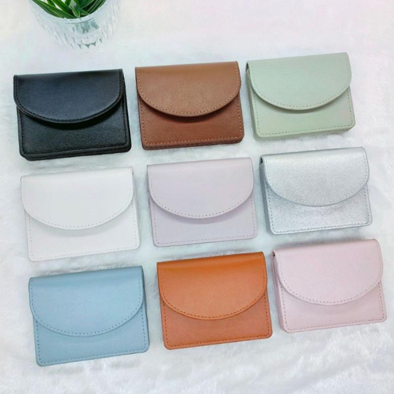 PU Deri Bozuk Para Cüzdanı Basit Kapaklı Bozuk Para Cüzdanı Ins Öğrenci Cüzdanı Kadın Kart Çantası Kadınlar İçin Kısa Cüzdanlar Küçük Para Çantası