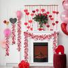 8pcs Valentine'S Day Streamers Heart Tinsel Garland Decorations Pink Red White Metallic Twist Garland Shining Ceiling Hanging Decorations