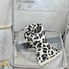 Korean Style Leopard Print Knit Scarf - Versatile Autumn/Winter Neck Warmer for Girls