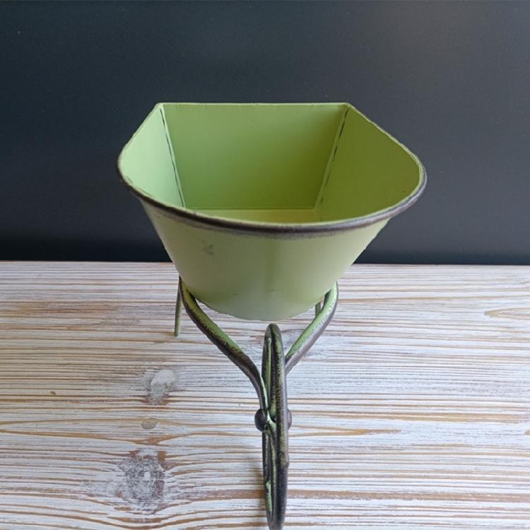 Eisenwagen Pflanzgefäß Kleine Schubkarren Pflanzgefäße Metall Blumenhalter Pflanzentöpfe Wagen Garten Pflanzgefäß Dekoration für Hinterhof