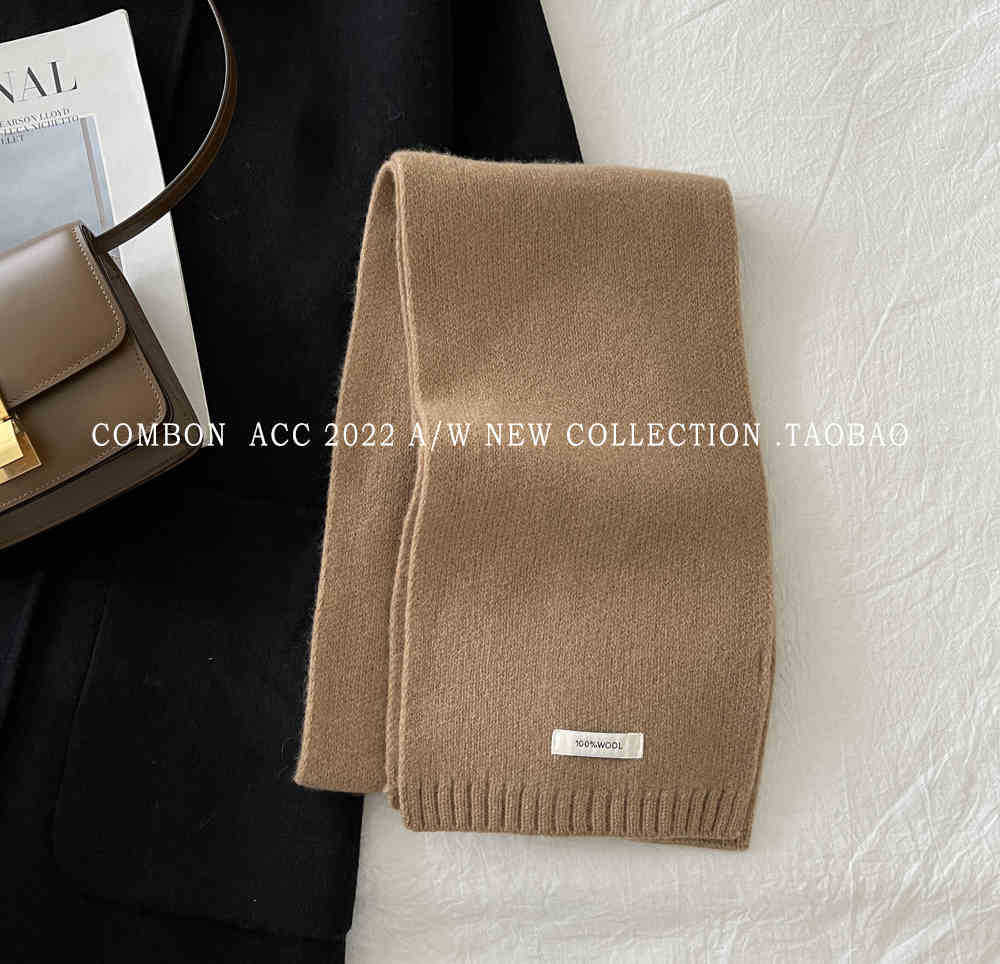 Utvalgt australsk ull 100 % kashmirskjerf ensfarget herre og dame vinter varmt strikket skjerf