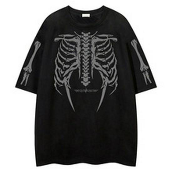 European & American Street Style Rivet Design Unisex Oversized T-Shirt