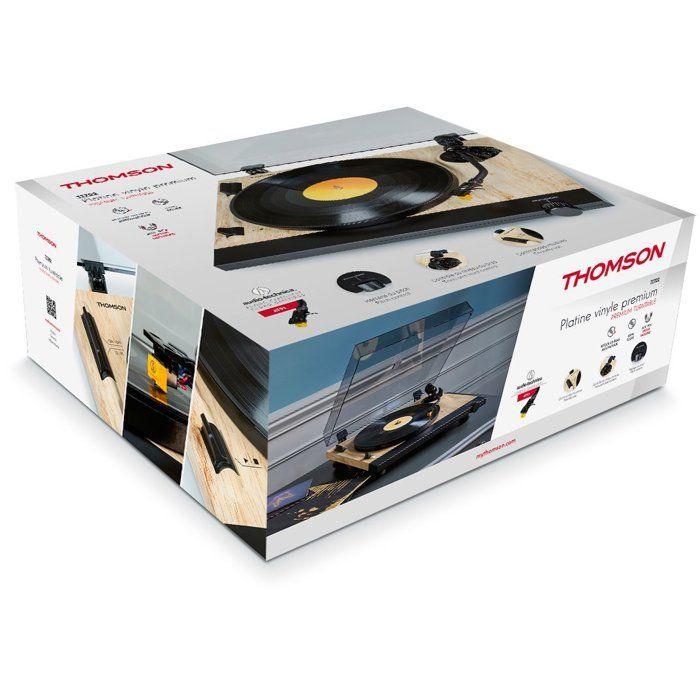 Platine tourne-disque - THOMSON - TT702 - 33 et 45 tours - Tête de lecture AT91 Audio Technica - Antiskating - Bois et noir