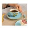 Auratic Madam's Porcelain West Lake Blue Tea Cup Set with Ceramic Infuser (150ml)