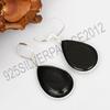 Black Onyx Pear Shape Earrings In 925 Sterling Silver Plated Handmade Dangle Jewelry Leverback Earrings