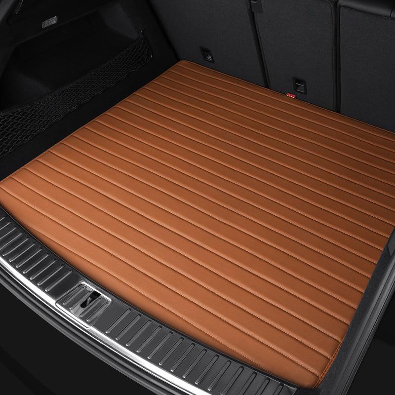 

Tesla Y Custom Fit Genuine Leather Trunk Mat - Pure Cowhide Tail and Luggage Mat 5-Seater