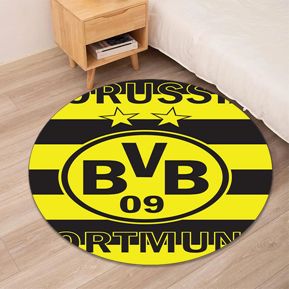 Borussia Dortmund Printed Round Rug Carpet Chair Rug Area Rug Entryway Doormats,for Office Chair Living Room Bedroom Kitchen Room.