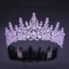 DIEZI Baroque 6 Colors AB Crystal Crown Tiara For Women Wedding Party Bride Headwear Hair Dress Accessories Rhinestone Tiaras