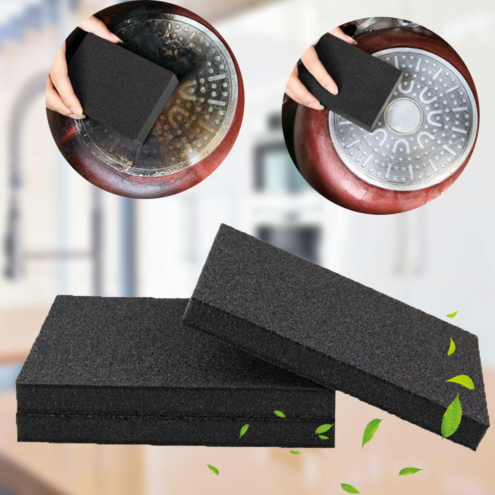1/3/5pcs Black Emery Sponge Kitchen Emery Cleaner Rub The Pot Except Rust Focal Spots Sponge Kitchen Cleaning Accessories
