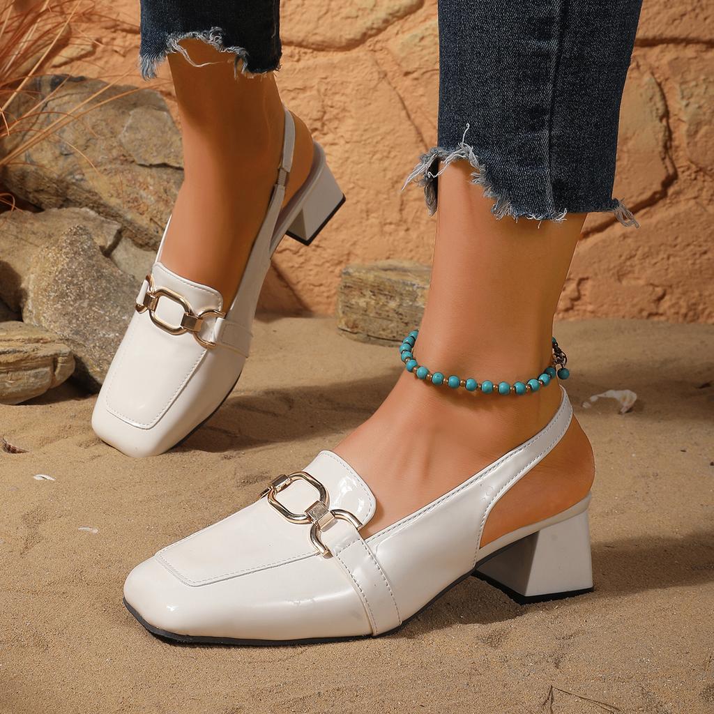 Damer Komfortable Casual Damer Flatsko 2025 Nye Lav Hæl Drypp Plast Enkle Firkantet Tå Sandaler Vår Sommersko Damer