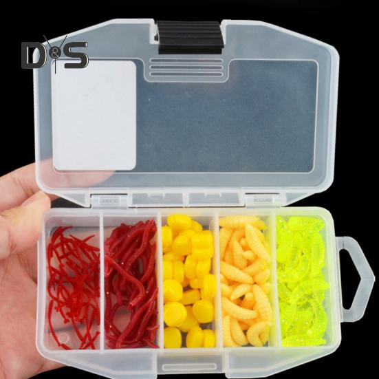 Weiche Angelköder-Set, leuchtende Farben, realistisch aussehende Mini-Künstliche Würmer, Angelköder mit Aufbewahrungskoffer