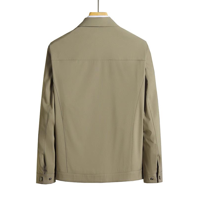 Jarní a podzimní nová pánská bunda Business Casual klopový zipová bunda Tatínkovské oblečení Veteránský kádr Vedení Bunda Venkovní