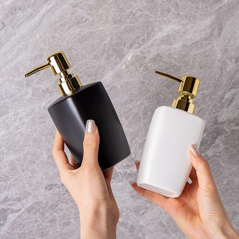 Bathroom Portable Shampoo Empty Bottle Household Compression Soap Dispenser 400ml Ceramic Lotion Bottle Bathroom Accessories