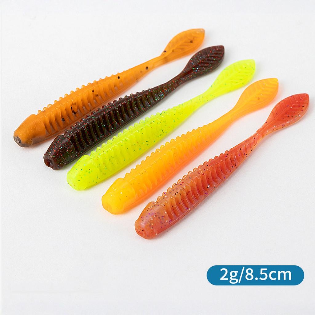 Pack of 50 Worm Soft TPE Floating 85mm 2g Fishing for Bass Trout Artifical Tackle