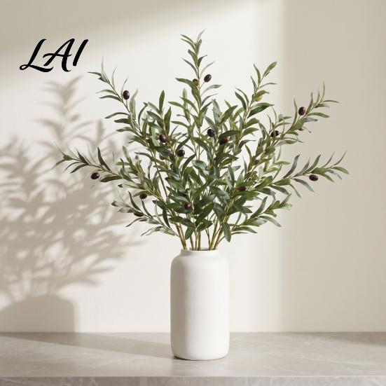 Elegantes Heimornament Äste Künstliche Oliven für Vase Künstliche Baumäste DIY Fake Dekorative Blätter Veranstaltungsdekorationen Pflanzen Realistisches Grün